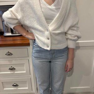 Kendall and Kylie Cream Cardigan Sweater